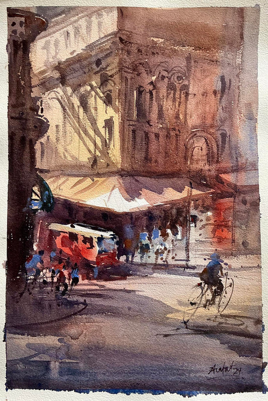 Red Bus at Town Hall View Sydney